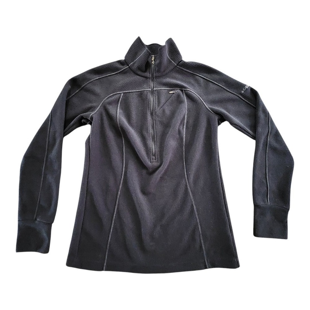 Columbia‎ 1/4 Zip Titanium Sweater Fleece Hiking Women's Small Omni Dry Black